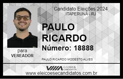 Candidato PAULO RICARDO 2024 - ITAPERUNA - Eleições