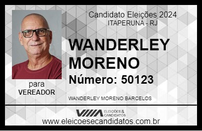 Candidato WANDERLEY MORENO 2024 - ITAPERUNA - Eleições