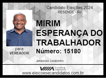 Candidato MIRIM ESPERANÇA DO TRABALHADOR 2024 - RESENDE - Eleições