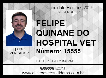 Candidato FELIPE QUINANE VETERINÁRIO 2024 - RESENDE - Eleições