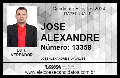 Candidato JOSE ALEXANDRE 2024 - ITAPERUNA - Eleições