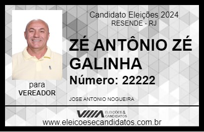 Candidato ZÉ ANTÔNIO ZÉ GALINHA 2024 - RESENDE - Eleições