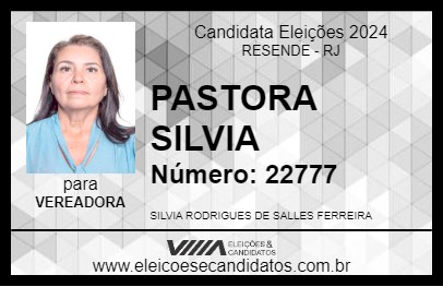 Candidato PASTORA SILVIA 2024 - RESENDE - Eleições