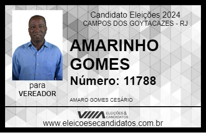 Candidato AMARINHO GOMES 2024 - CAMPOS DOS GOYTACAZES - Eleições