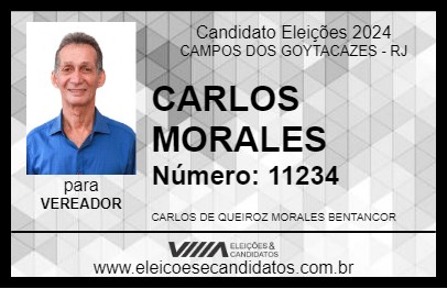 Candidato CARLOS MORALES 2024 - CAMPOS DOS GOYTACAZES - Eleições