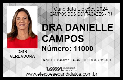 Candidato DRA DANIELLE CAMPOS 2024 - CAMPOS DOS GOYTACAZES - Eleições