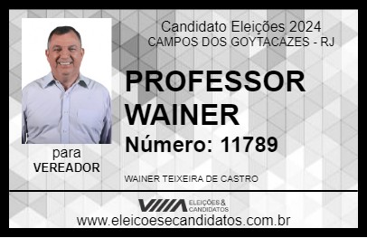 Candidato PROFESSOR WAINER 2024 - CAMPOS DOS GOYTACAZES - Eleições