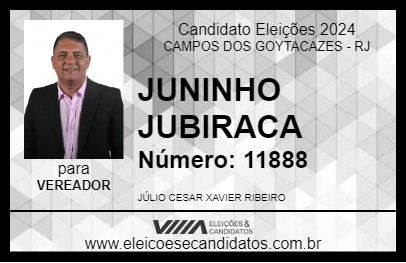 Candidato JUNINHO JUBIRACA 2024 - CAMPOS DOS GOYTACAZES - Eleições