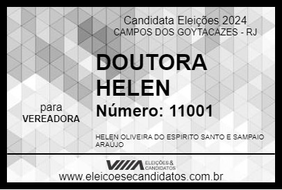 Candidato DOUTORA HELEN 2024 - CAMPOS DOS GOYTACAZES - Eleições