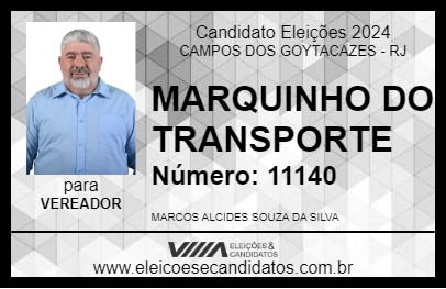 Candidato MARQUINHO DO TRANSPORTE 2024 - CAMPOS DOS GOYTACAZES - Eleições