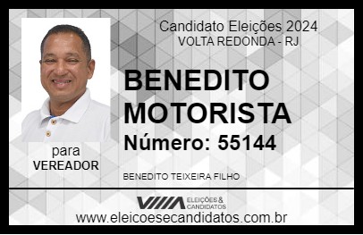 Candidato BENEDITO MOTORISTA 2024 - VOLTA REDONDA - Eleições