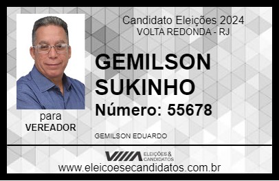 Candidato GEMILSON SUKINHO 2024 - VOLTA REDONDA - Eleições