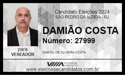 Candidato DAMIÃO COSTA 2024 - SÃO PEDRO DA ALDEIA - Eleições