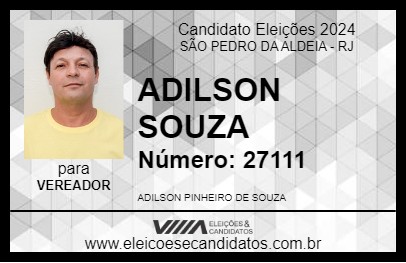 Candidato ADILSON SOUZA 2024 - SÃO PEDRO DA ALDEIA - Eleições