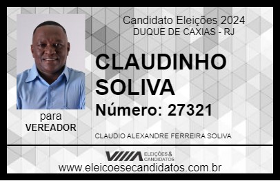 Candidato CLAUDINHO SOLIVA 2024 - DUQUE DE CAXIAS - Eleições