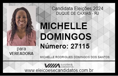 Candidato MICHELLE DOMINGOS 2024 - DUQUE DE CAXIAS - Eleições