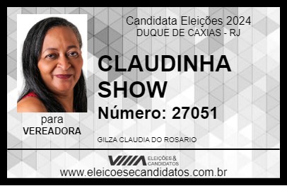 Candidato CLAUDINHA SHOW 2024 - DUQUE DE CAXIAS - Eleições