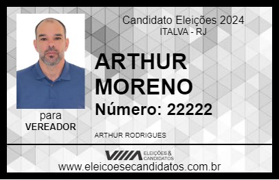 Candidato ARTHUR MORENO 2024 - ITALVA - Eleições