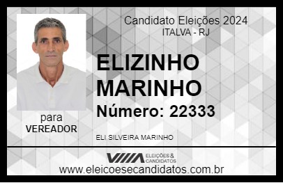 Candidato ELIZINHO MARINHO 2024 - ITALVA - Eleições