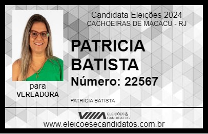 Candidato PATRICIA BATISTA 2024 - CACHOEIRAS DE MACACU - Eleições