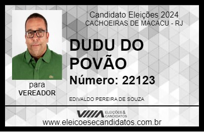 Candidato DUDU DO POVÃO 2024 - CACHOEIRAS DE MACACU - Eleições