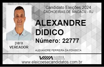 Candidato ALEXANDRE DIDICO 2024 - CACHOEIRAS DE MACACU - Eleições