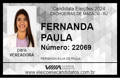 Candidato FERNANDA PAULA 2024 - CACHOEIRAS DE MACACU - Eleições