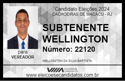 Candidato SUBTENENTE WELLINGTON 2024 - CACHOEIRAS DE MACACU - Eleições