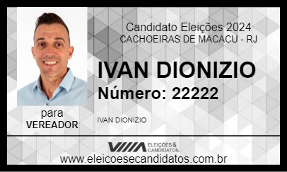 Candidato IVAN DIONIZIO 2024 - CACHOEIRAS DE MACACU - Eleições