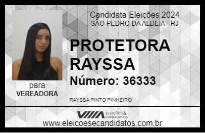 Candidato PROTETORA RAYSSA 2024 - SÃO PEDRO DA ALDEIA - Eleições