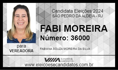 Candidato FABI MOREIRA 2024 - SÃO PEDRO DA ALDEIA - Eleições