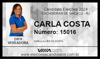 Candidato CARLA COSTA 2024 - CACHOEIRAS DE MACACU - Eleições