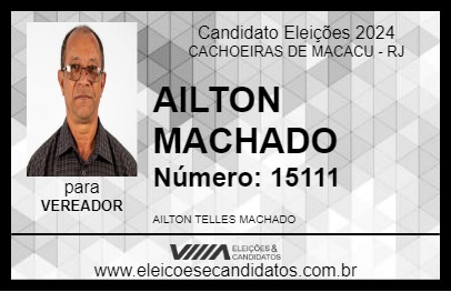 Candidato AILTON MACHADO 2024 - CACHOEIRAS DE MACACU - Eleições