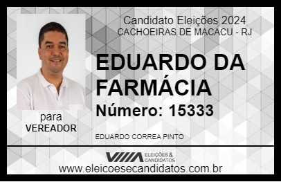 Candidato EDUARDO DA FARMÁCIA 2024 - CACHOEIRAS DE MACACU - Eleições