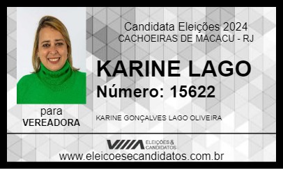 Candidato KARINE LAGO 2024 - CACHOEIRAS DE MACACU - Eleições