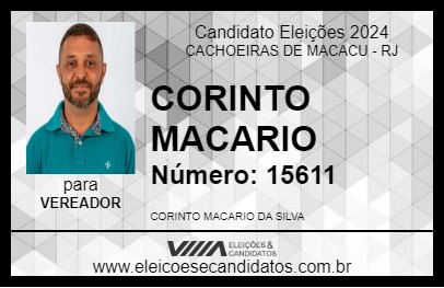 Candidato CORINTO MACARIO 2024 - CACHOEIRAS DE MACACU - Eleições