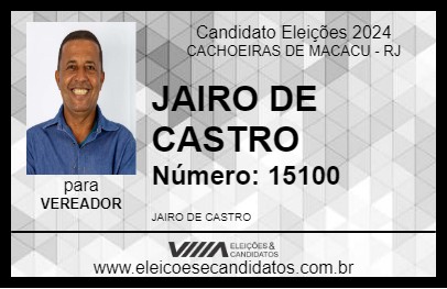 Candidato JAIRO DE CASTRO 2024 - CACHOEIRAS DE MACACU - Eleições