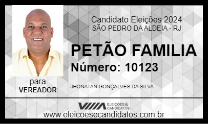 Candidato PETÃO FAMILIA 2024 - SÃO PEDRO DA ALDEIA - Eleições