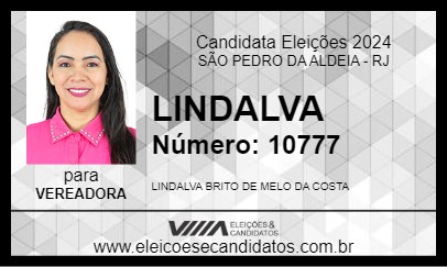 Candidato LINDALVA 2024 - SÃO PEDRO DA ALDEIA - Eleições