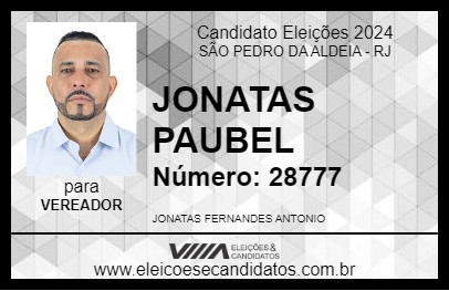 Candidato JONATAS PAUBEL 2024 - SÃO PEDRO DA ALDEIA - Eleições