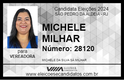 Candidato MICHELE MILHAR 2024 - SÃO PEDRO DA ALDEIA - Eleições