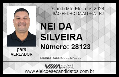 Candidato NEI DA SILVEIRA 2024 - SÃO PEDRO DA ALDEIA - Eleições