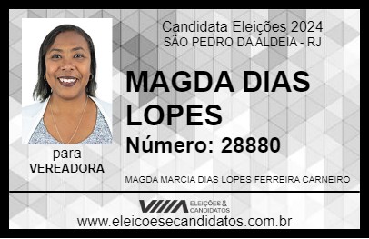 Candidato MAGDA DIAS LOPES 2024 - SÃO PEDRO DA ALDEIA - Eleições