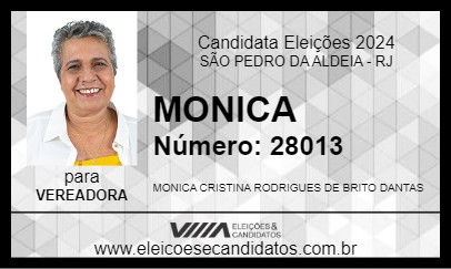 Candidato MONICA 2024 - SÃO PEDRO DA ALDEIA - Eleições