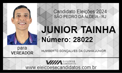 Candidato JUNIOR TAINHA 2024 - SÃO PEDRO DA ALDEIA - Eleições