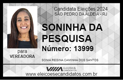 Candidato SONINHA DA PESQUISA 2024 - SÃO PEDRO DA ALDEIA - Eleições