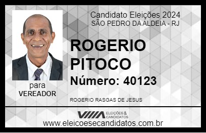 Candidato ROGERIO PITOCO 2024 - SÃO PEDRO DA ALDEIA - Eleições