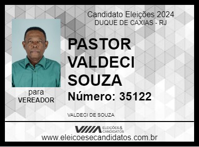 Candidato PASTOR VALDECI SOUZA 2024 - DUQUE DE CAXIAS - Eleições