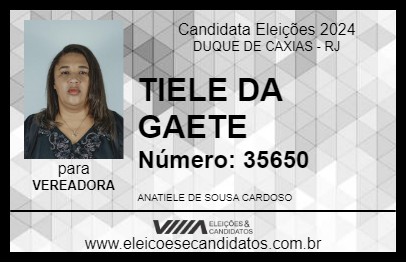 Candidato TIELE DA GAETE 2024 - DUQUE DE CAXIAS - Eleições