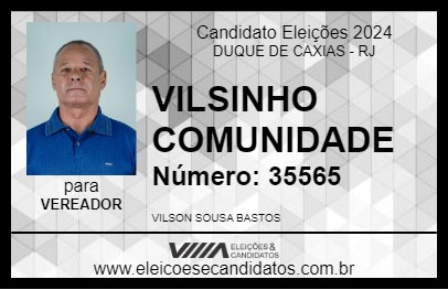 Candidato VILSINHO COMUNIDADE 2024 - DUQUE DE CAXIAS - Eleições